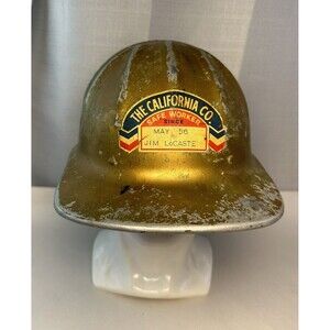 1950s Aluminum Hard Hat The California Company Safe Worker 1956 Jim LoCaste